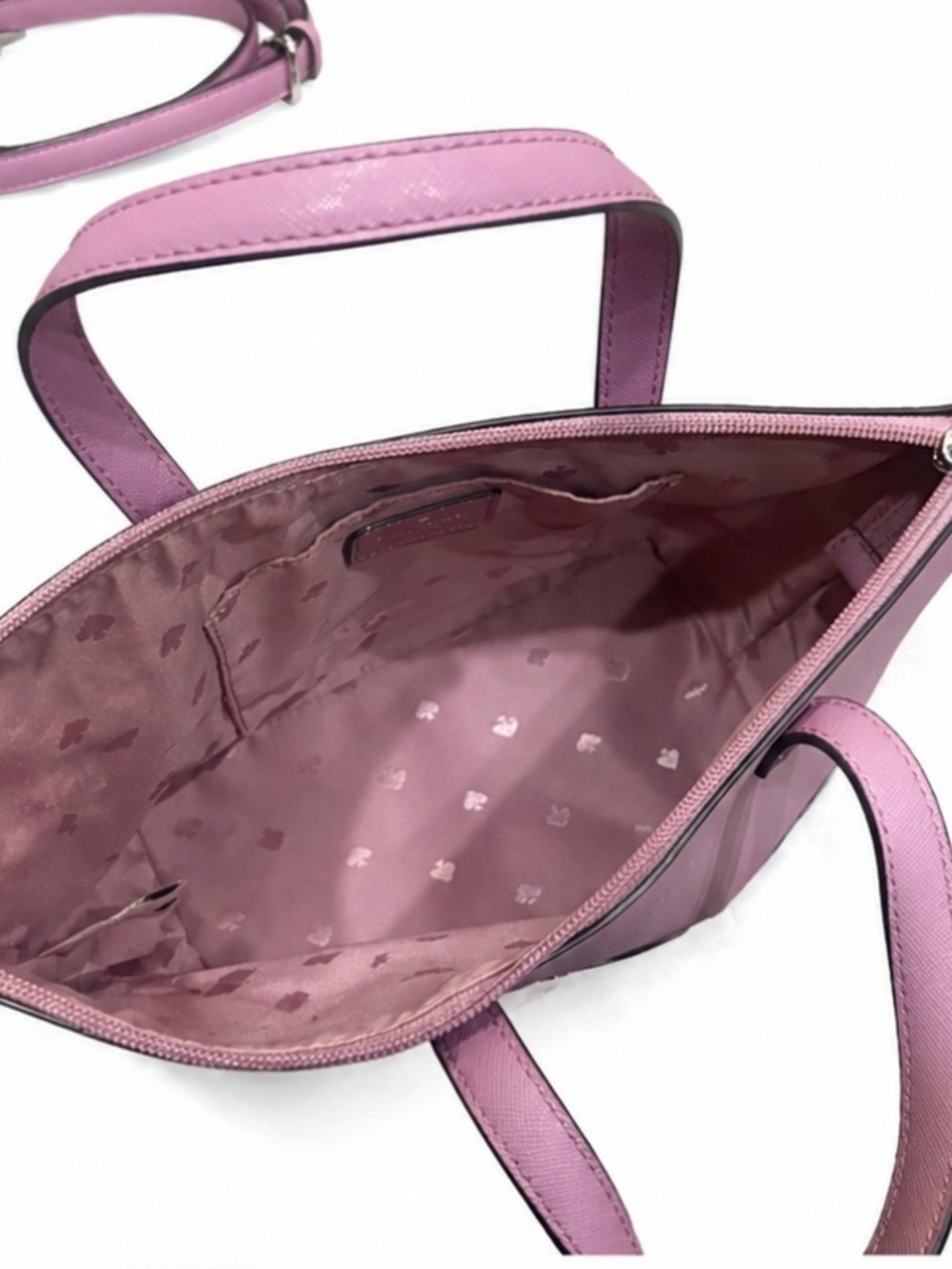 Kate Spade Small Pink Glitter Tote with Crossbody Strap - Picture 7 of 12